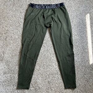 Under Armour Fitted Compression Pants Men’s Workout Activewear Green Black 2XL